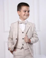 Svetlo bež karirano odelo za dečake - Slika 2
