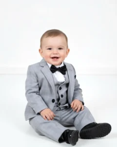 Sivo karirano odelo za dečake