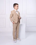 Caramel karirano dečije odelo - Slika 2