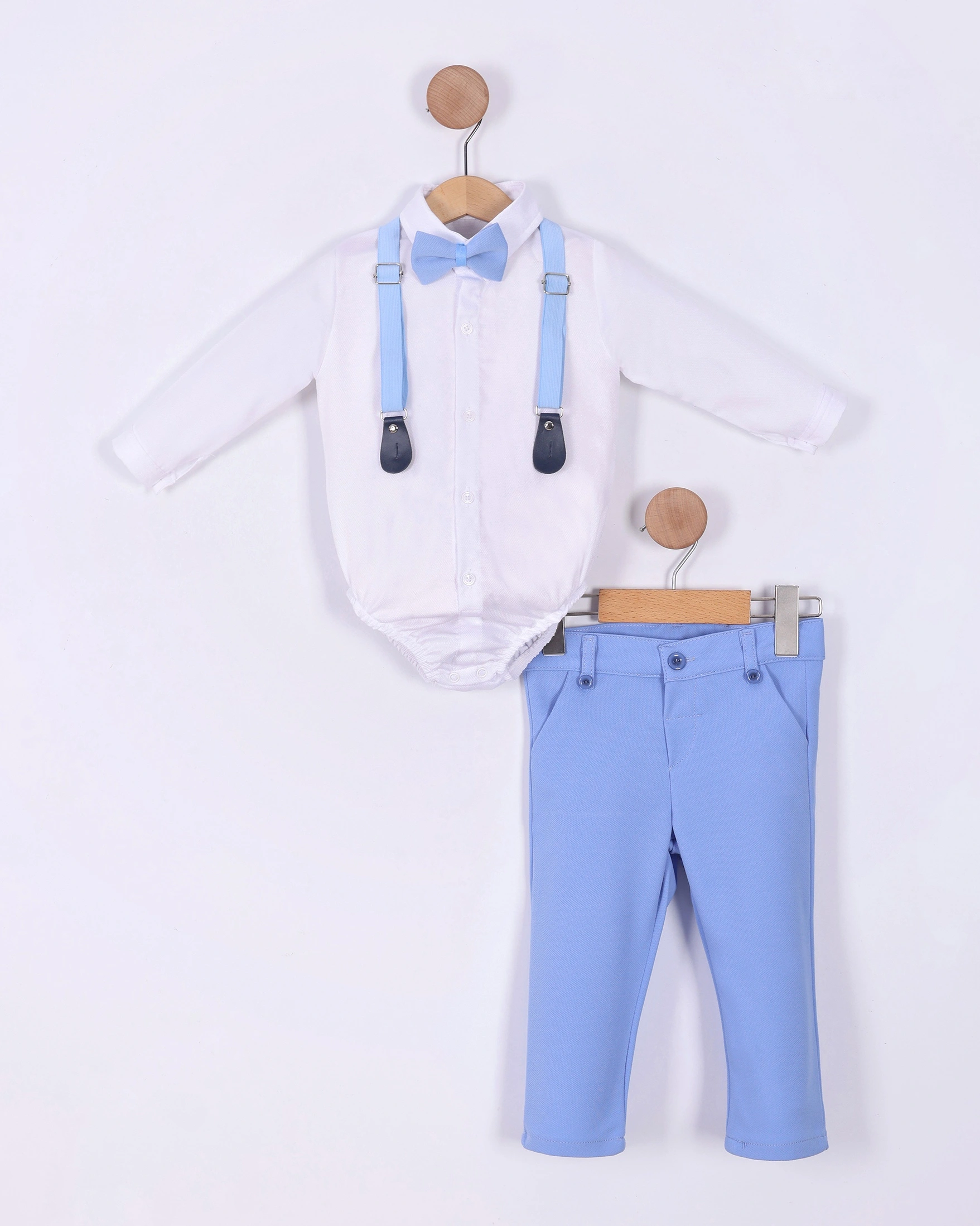 Plavi komplet sa tregerima za bebe