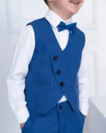 Plavi komplet sa kosim kopčanjem - Slika 2