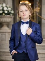 Teget tuxedo odelo za dečake - Slika 2