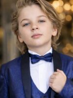 Teget tuxedo odelo za dečake - Slika 3