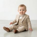 Bež odelo na PRUGE za bebe i dečake - Slika 3