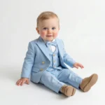 Svetlo plavo odelo na PRUGE za bebe i dečake - Slika 2