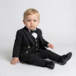 Crno odelo na PRUGE za bebe i dečake - Slika 3