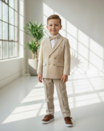 Bež odelo na PRUGE za bebe i dečake - Slika 4