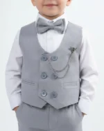 Svetlo sivi komplet sa prslukom za dečake - Slika 2