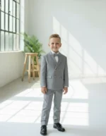 Sivo odelo na pruge za bebe i dečake - Slika 2