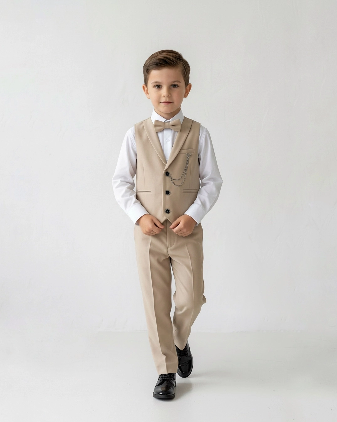 IMG_3046 Bež komplet sa prslukom za bebe i dečake - Slika 1