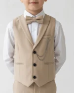 Bež komplet sa prslukom za bebe i dečake - Slika 3