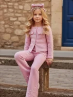 Roze svečani biserni komplet za devojčice - Slika 3