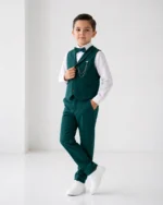 Tamno zeleni komplet sa prslukom