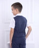 Letnji teget komplet sa prslukom KOSO kopčanje - Slika 3