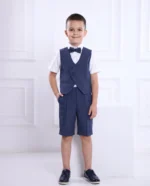 Letnji teget komplet sa prslukom KOSO kopčanje