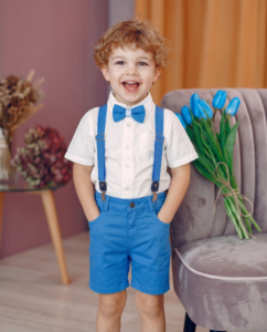 Plavi komplet sa tregerima za bebe