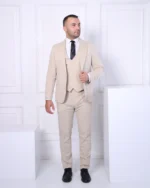 Bež muško trodelno odelo