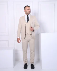 Bež muško trodelno odelo