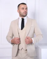 Bež muško trodelno odelo - Slika 3