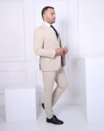 Bež muško trodelno odelo - Slika 7